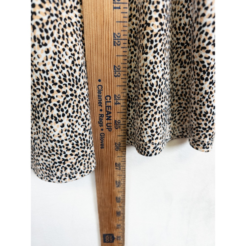Adrianna Papell Blouse Womens 2X Beige Leopard Boho Coastal Chic Resort Plus Mod - Picture 4 of 14